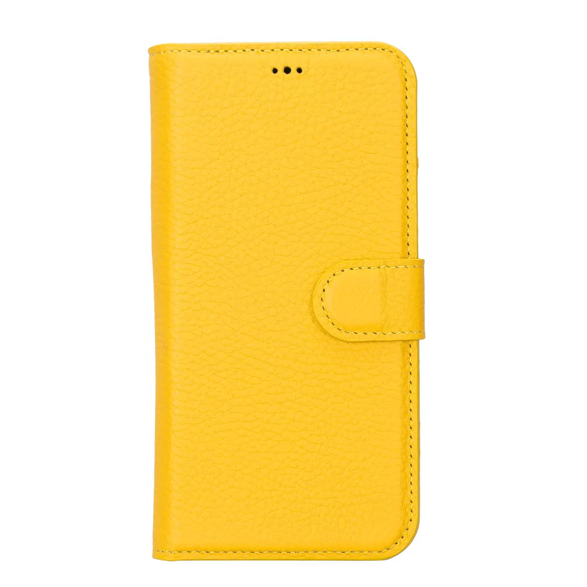 Yellow Leather Wallet Case for iPhone 14 Plus