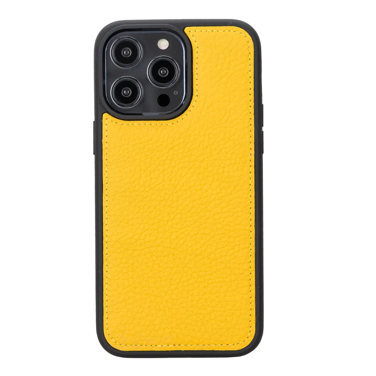 Yellow Leather Wallet Case for iPhone 14 Pro Max