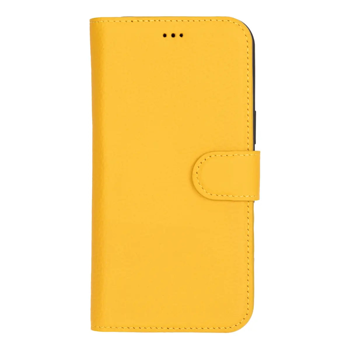 Yellow Leather Wallet Case for iPhone 16 Plus