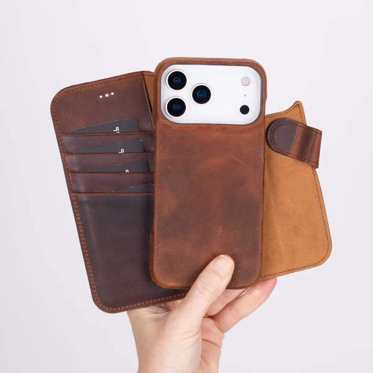 iPhone 17 Pro Leather Case – Distressed Brown (Prestige) | O2 Leather