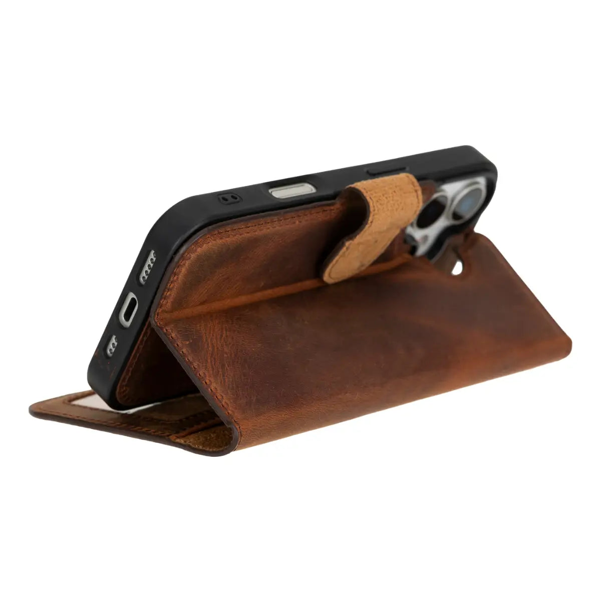 iPhone 18 Leather Case – Distressed Brown (Vero)