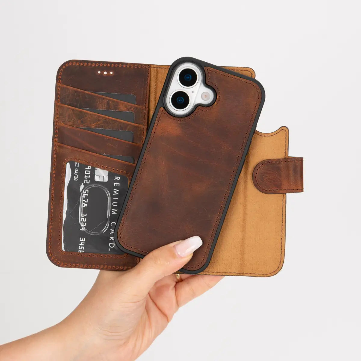 iPhone 18 Leather Case – Distressed Brown (Vero)