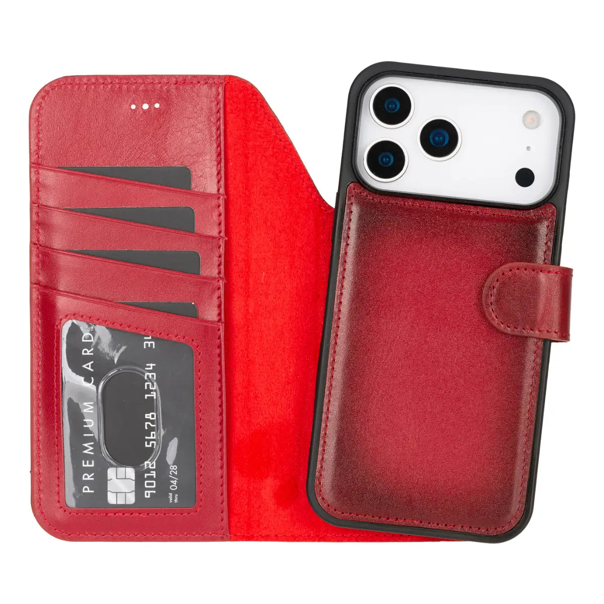 iPhone 18 Pro Leather Case – Burnished Red (Vero)