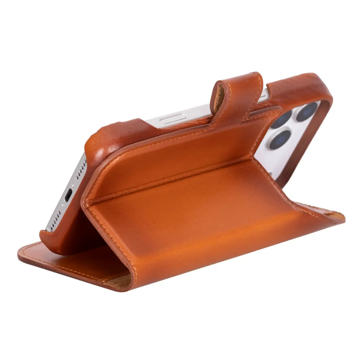 iPhone 18 Pro Leather Case – Burnished Tan (Prestige)