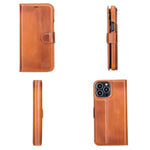 Burnished Tan Leather Magnetic Wallet Case for iPhone 14 Pro (6.1"), Prestige