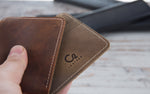 Brown-Tan Color Leather Slim Wallet