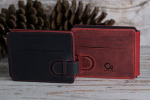 Two Sided Full Grain Leather Red Wallet