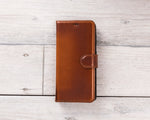 Burnished Tan Magnetic Leather Wallet Case for Galaxy S22 / S22 Plus/ S22 Ultra