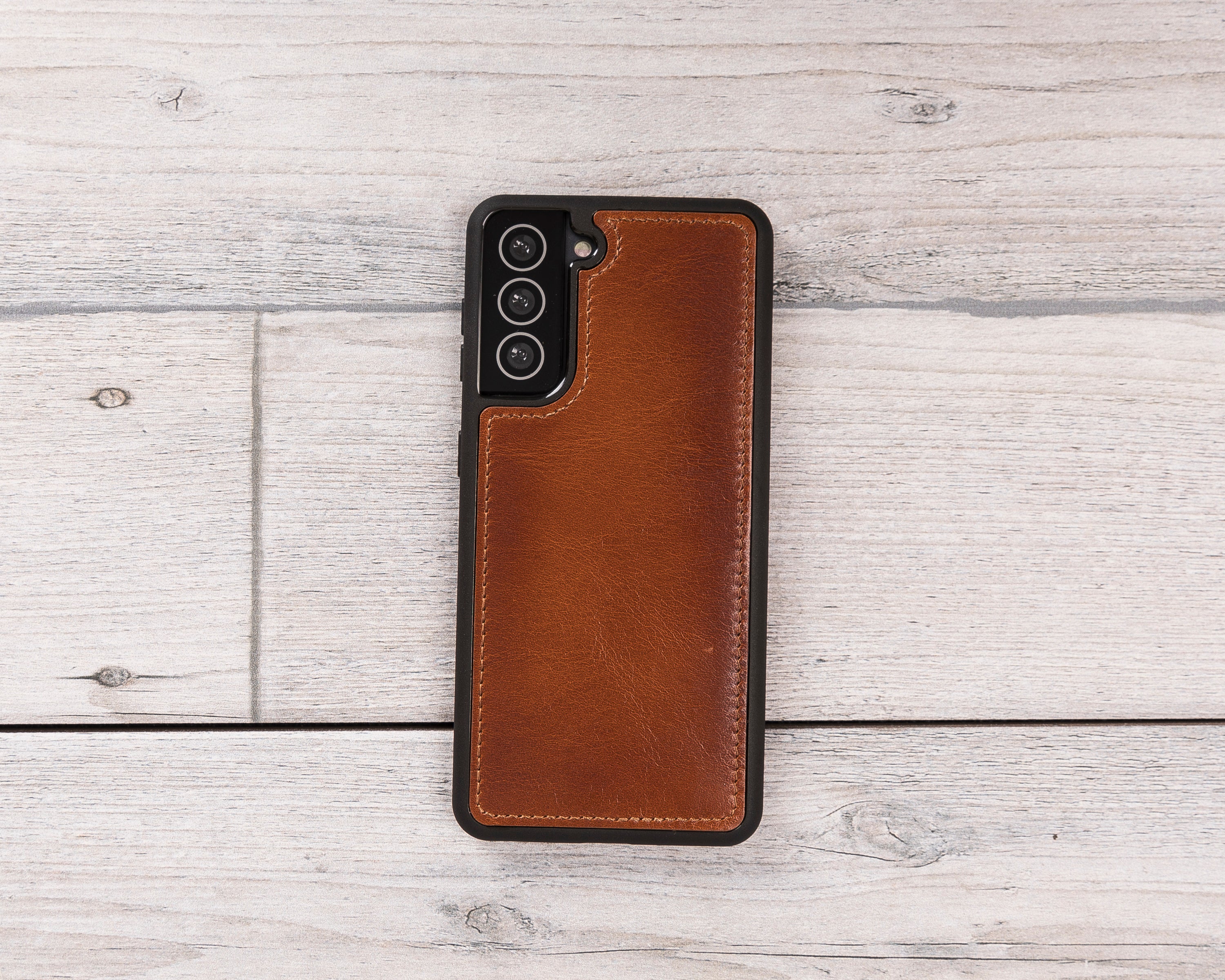 Burnished Tan Magnetic Leather Wallet Case for Galaxy S22 / S23 / S24