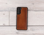 Burnished Tan Magnetic Leather Wallet Case for Galaxy S22 / S22 Plus/ S22 Ultra