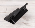 Black Magnetic Leather Wallet Case for Galaxy S22 / S22 Plus/ S22 Ultra