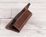 Antic Brown Magnetic Leather Wallet Case for Galaxy S22 / S22 Plus/ S22 Ultra