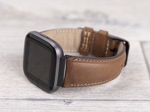 Brown Leather Band for Fitbit Watch