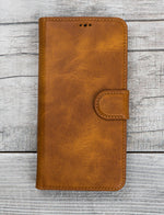 Light Brown Leather Wallet Case for Galaxy S8 / S8 Plus