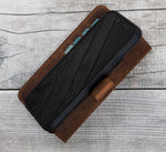 Antic Brown Leather Wallet Case for iPhone X/XS