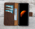 Antic Brown Magnetic Leather Wallet Case for Galaxy Note 9