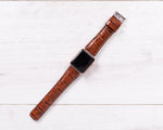 Croco Pattern Brown Leather Band for Apple Watch