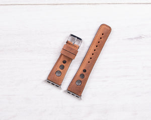 Leather Antic Brown Rally Band for Apple Watch