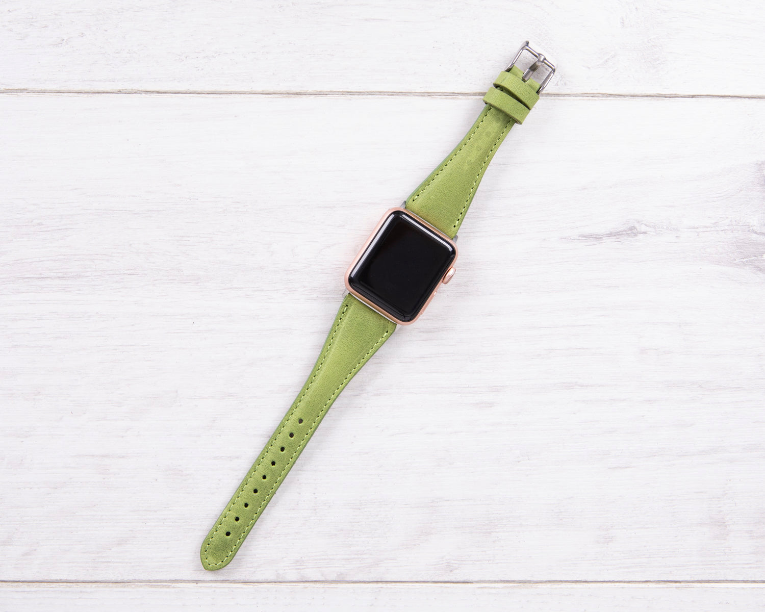 Full Grain Leather Green Slim Band for Apple Watch