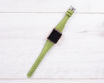 Full Grain Leather Green Slim Band for Apple Watch