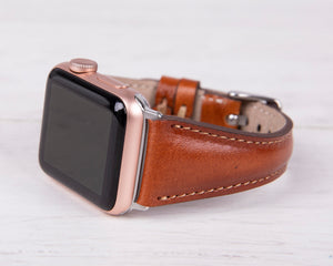 Genuine Leather Burnished Tan Slim Band for Apple Watch