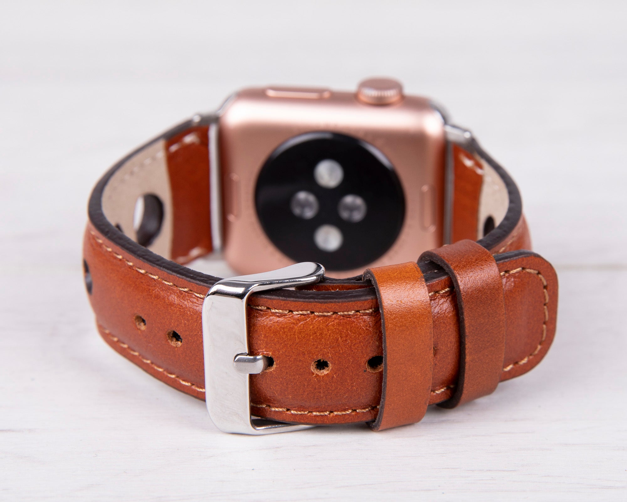 Leather Tan Color Rally Band for Apple Watch