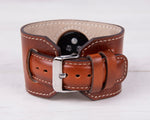 Genuine Leather Burnished Tan Cuff for Apple Watch