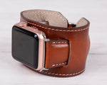 Genuine Leather Burnished Tan Cuff for Apple Watch