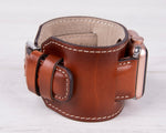 Genuine Leather Burnished Tan Cuff for Apple Watch