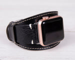 Black Full Grain Leather Cuff (Pulsar) for Apple Watch