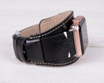 Black Full Grain Leather Cuff (Pulsar) for Apple Watch