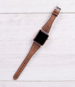 Antic Brown Leather Slim Band for Apple Watch