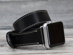Genuine Leather Black Double Tour for Apple Watch
