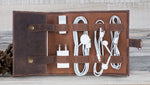 Antic Brown Leather Cable Organizer