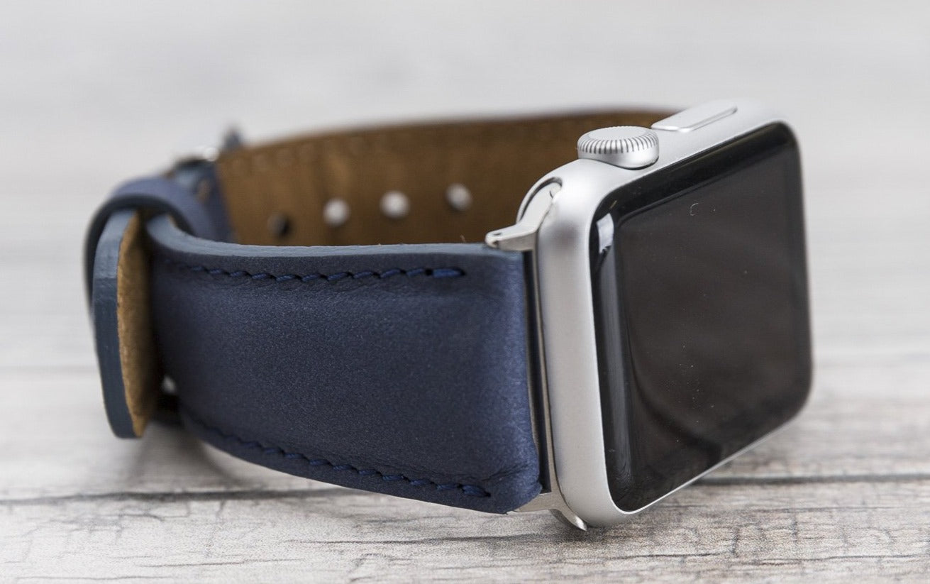 Full Grain Leather Antic Blue Band for Apple Watch