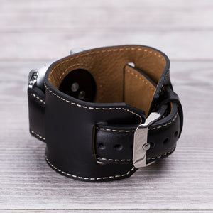 Genuine Leather Black Cuff for Apple Watch