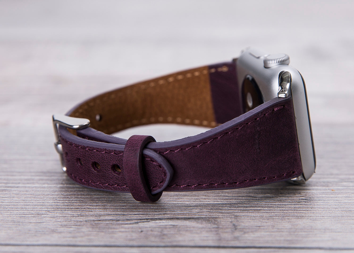 Genuine Leather Purple Slim Band for Apple Watch