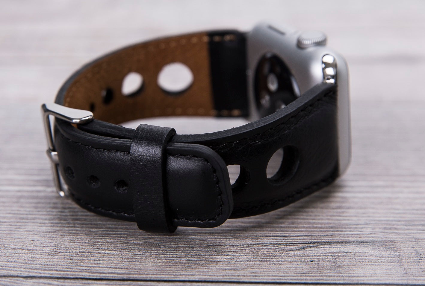 Leather Black Rally Band for Apple Watch