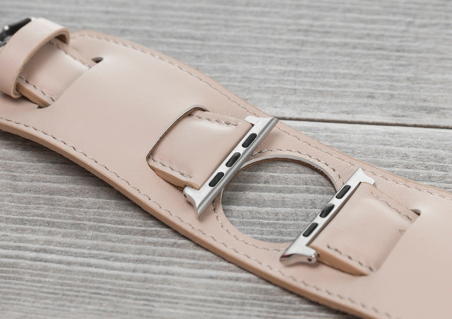 Genuine Leather Nude Pink Cuff for Apple Watch