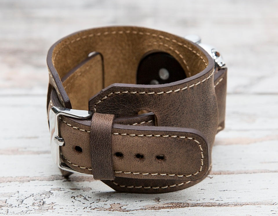 Genuine Leather Antic Brown Cuff for Apple Watch
