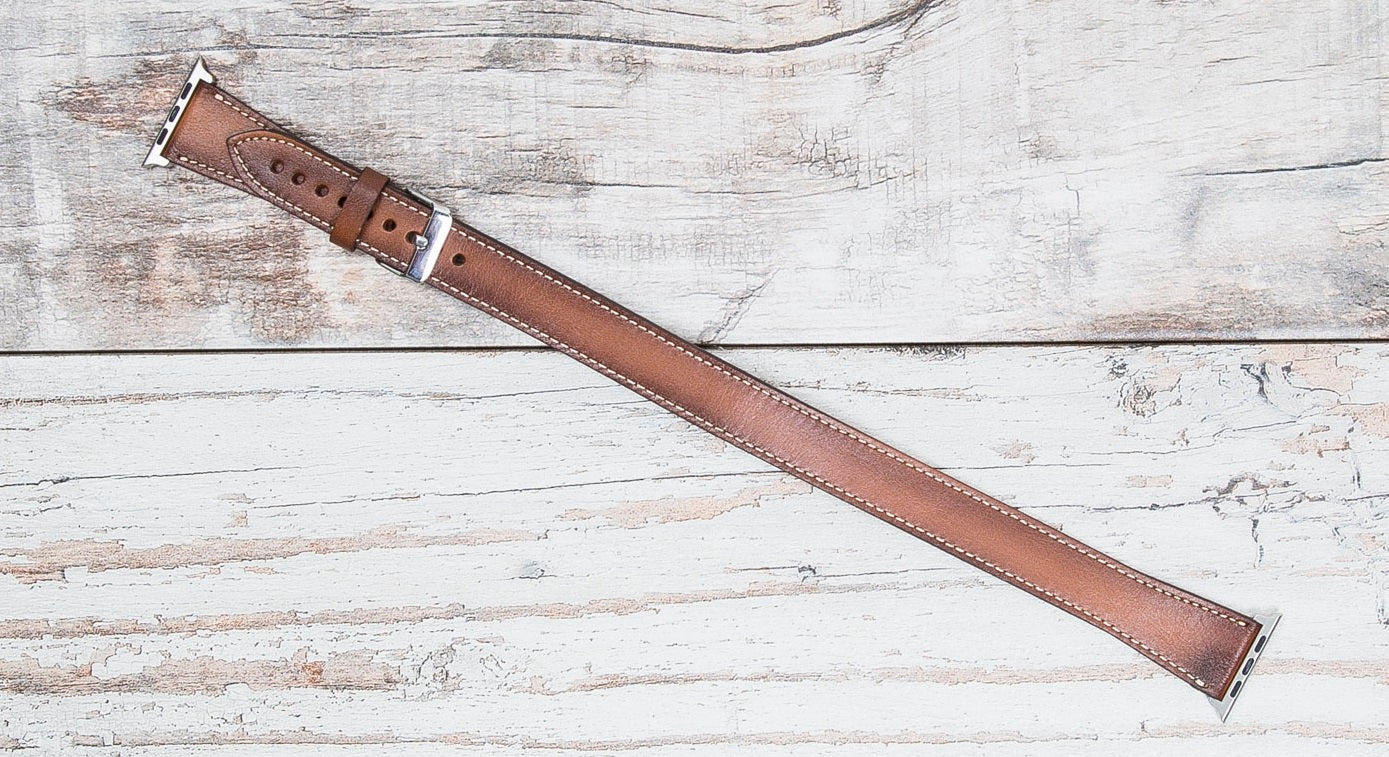 Genuine Leather Brown Double Tour for Apple Watch