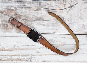Genuine Leather Brown Double Tour for Apple Watch