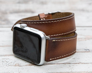 Genuine Leather Brown Double Tour for Apple Watch