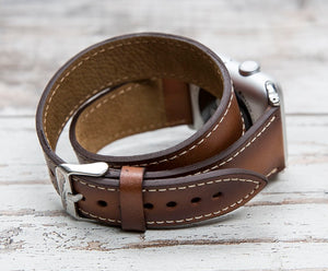 Genuine Leather Brown Double Tour for Apple Watch