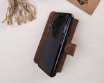 Antic Brown Magnetic Leather Wallet Case for Galaxy Note 9