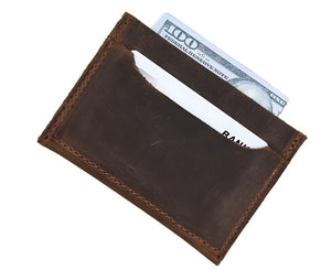 Antic Brown Leather Slim Wallet