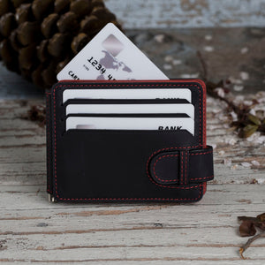 Two Sided Full Grain Leather Red Wallet