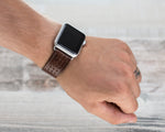 Perforated Dark Brown Leather Band for Apple Watch