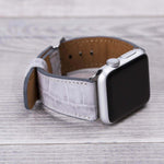 Croco Pattern White Leather Band for Apple Watch