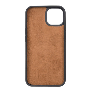 Antic Brown Leather Snap On Cover Case for iPhone 13 (6.1")